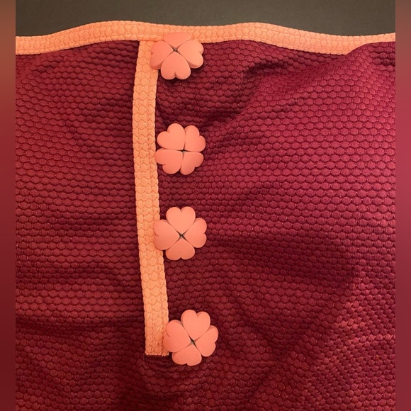 NWT Kate Spade Pique Texture Contrast Classic Bandeau One Piece Deep Plum Sz XS - Picture 11 of 11